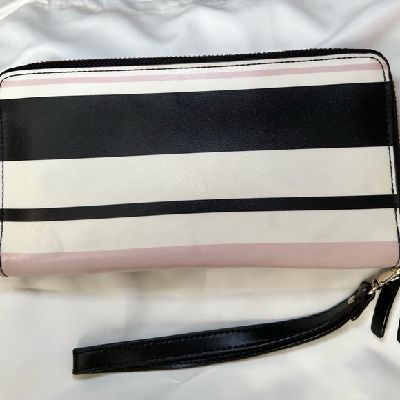🌷‼️Final Clearance‼️ KATE SPADE Large Wallet Double Zip Wrist Strap Leather - Picture 2 of 12